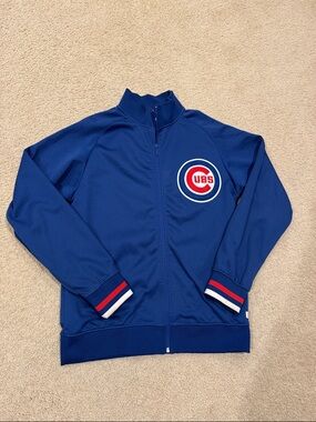 MLB Chicago Cubs Royal Blue Track Jacket with Red & White Accents